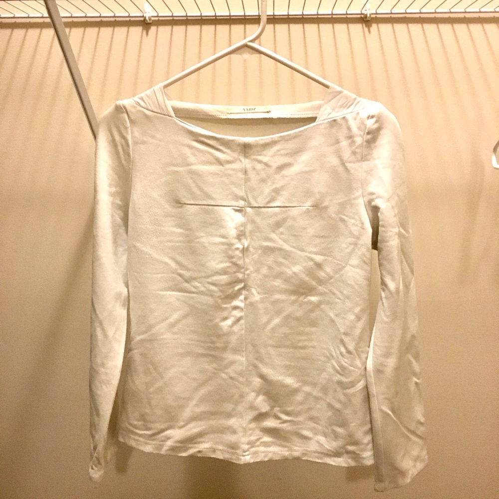 AMII white thick long sleeves T-shirt